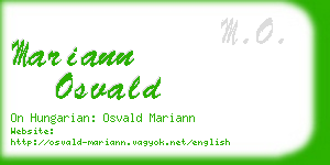 mariann osvald business card